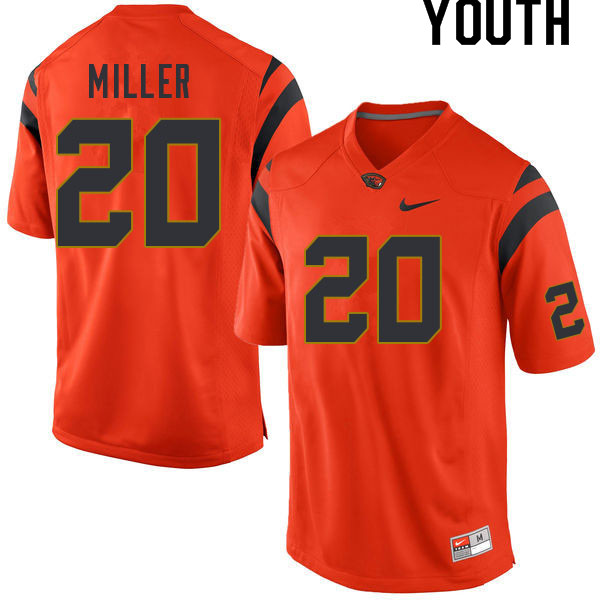 Youth #20 John Miller Oregon State Beavers College Football Jerseys Sale-Orange
